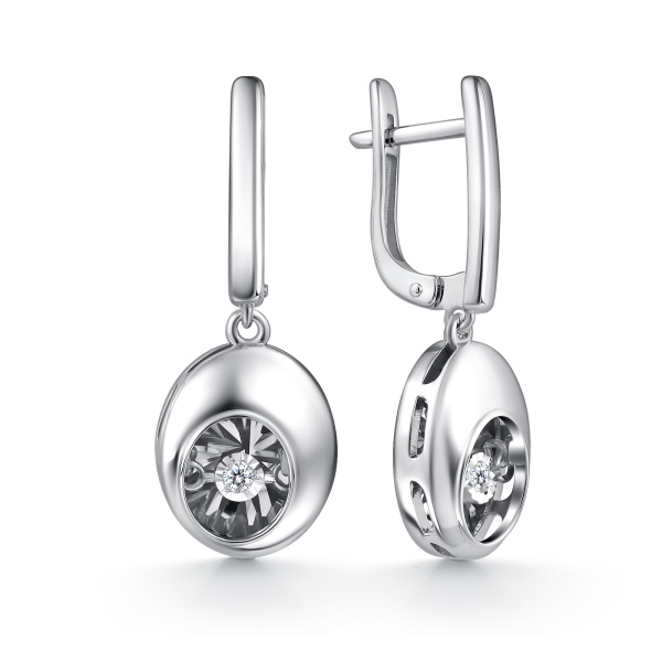 Серьги из белого золота с бриллиантами