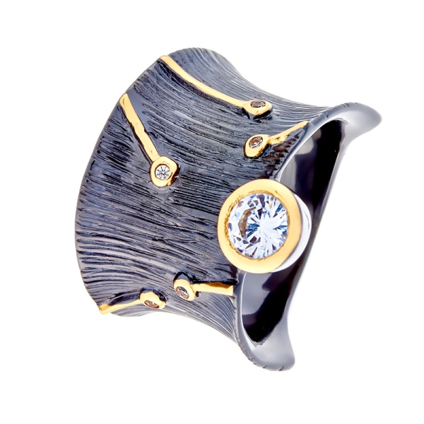 Кольцо из серебра с кубическим цирконием