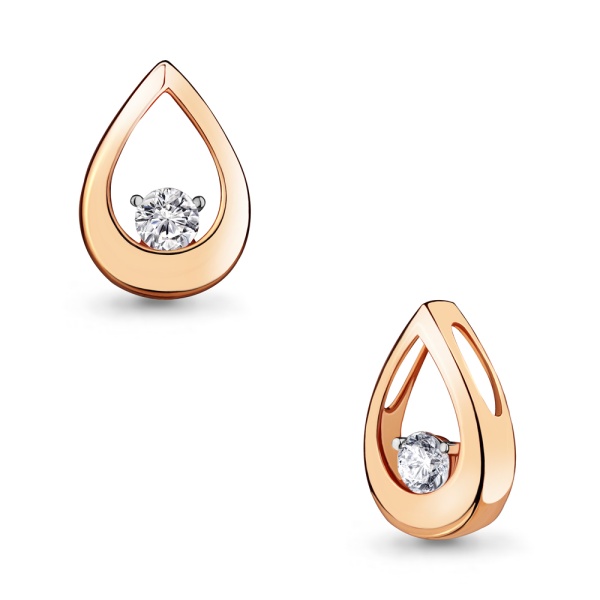 Подвеска из красного золота с фианитом