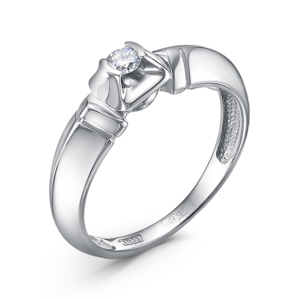 Кольцо из белого золота с бриллиантом