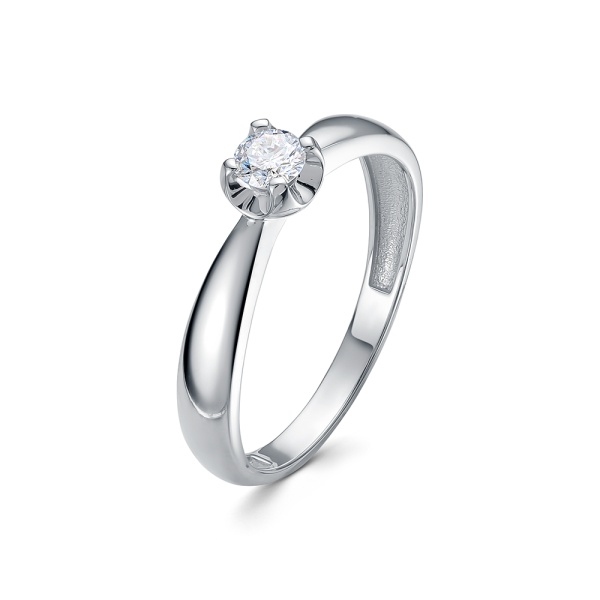 Кольцо из белого золота с бриллиантом