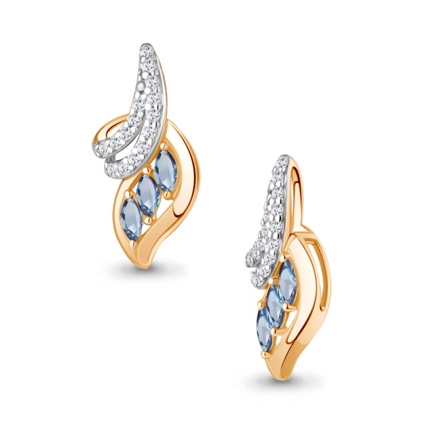 Подвеска из красного золота с топазами и фианитами