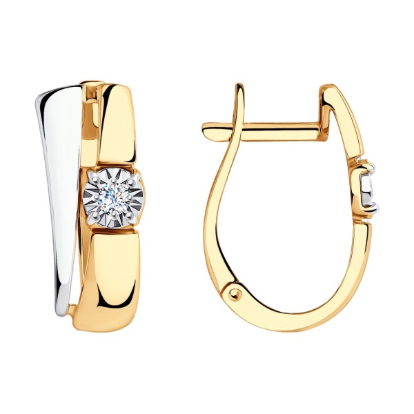 Серьги из красного золота с бриллиантами