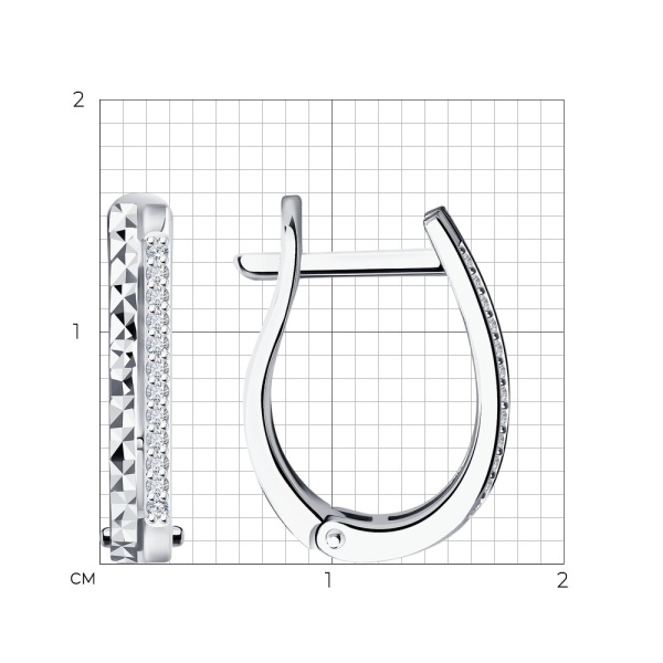 Серьги из белого золота с бриллиантами