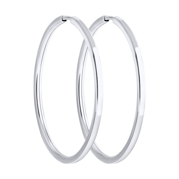 Серьги-конго из белого золота