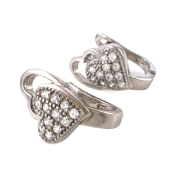 Серьги из серебра с фианитами