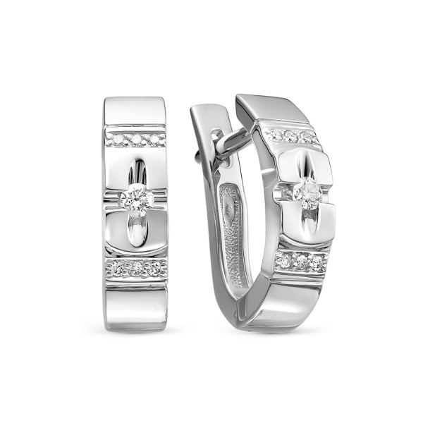 Серьги из белого золота с бриллиантами