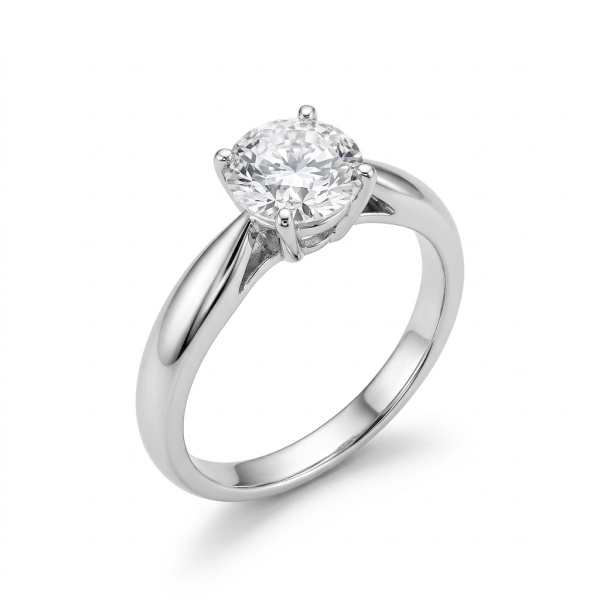 Кольцо из белого золота с бриллиантом