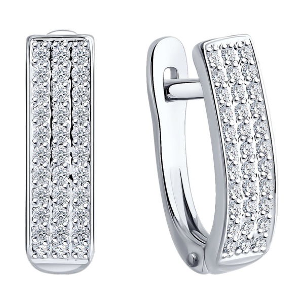 Серьги из белого золота с бриллиантами