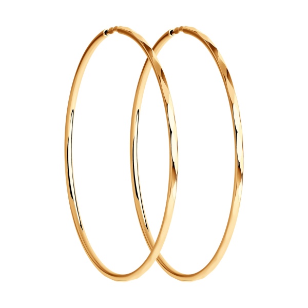 Серьги конго из красного золота