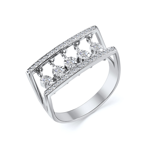 Кольцо из белого золота с бриллиантами