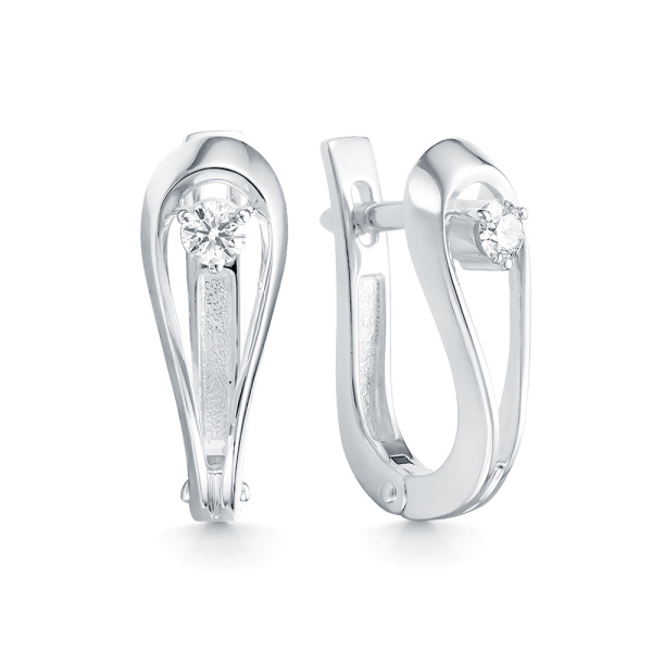 Кольцо из белого золота с бриллиантом