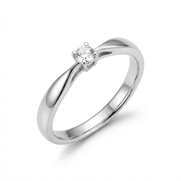 Кольцо из белого золота с бриллиантом