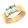 Кольцо из красного золота с празиолитом и топазом
