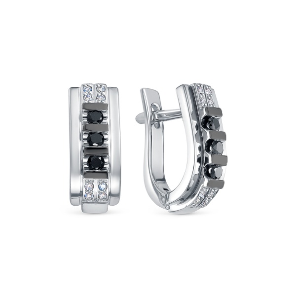 Серьги из белого золота с бриллиантами