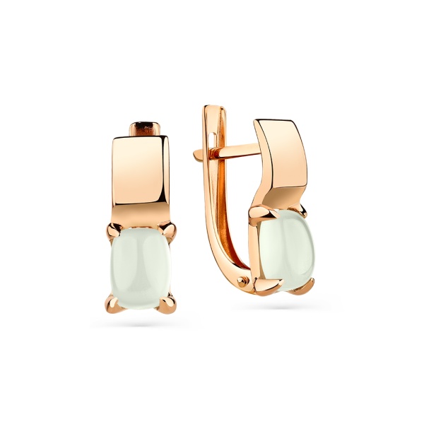 Серьги из красного золота с аквамарином