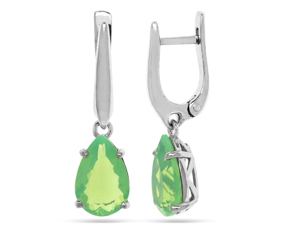 Серьги из серебра с лунным камнем