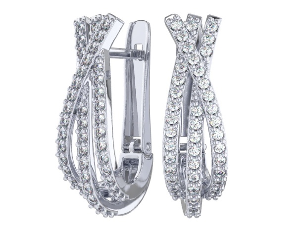 Серьги из серебра с фианитами