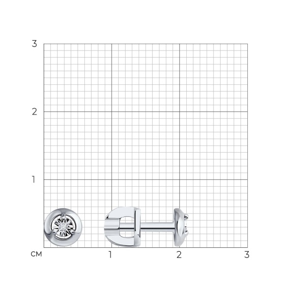 Серьги пусеты из золота с бриллиантами