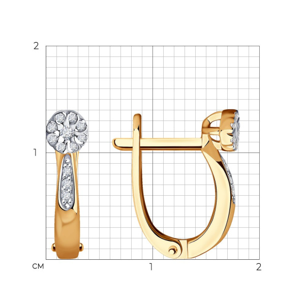 Серьги из красного золота с бриллиантами