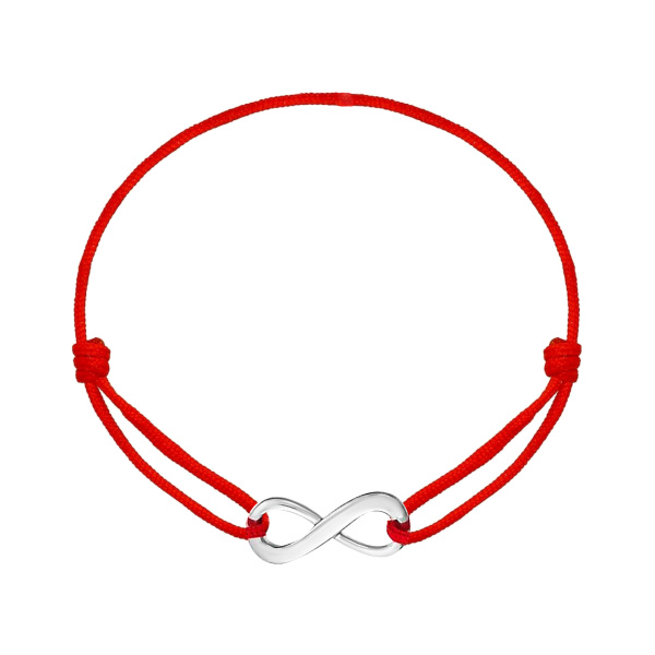 Браслет красная нить с серебром