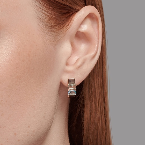 Серьги из красного золота с топазами и празиолитами