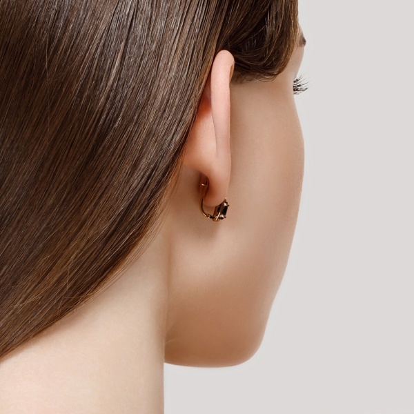 Серьги из красного золота с корундами и фианитами