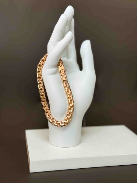 Браслет из красного золота, плетение «Бисмарк»