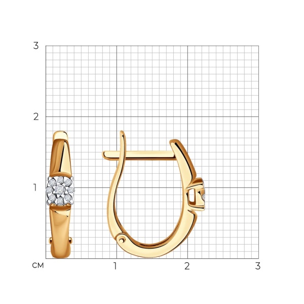 Серьги из красного золота с бриллиантами