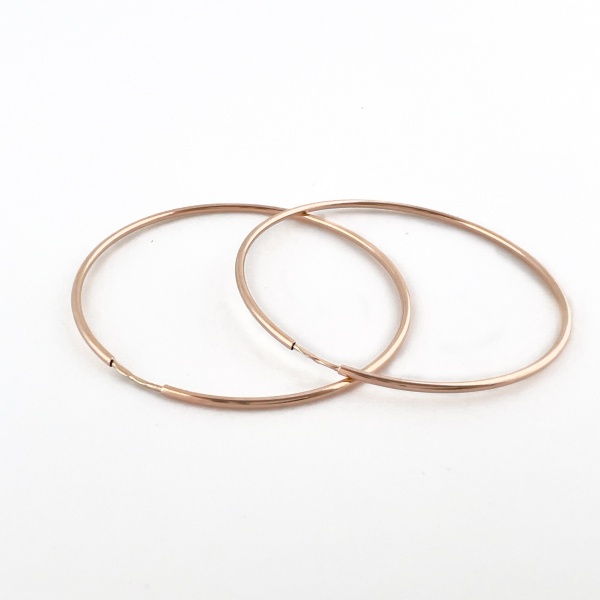 Серьги конго из красного золота