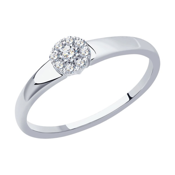 Кольцо из белого золота с бриллиантами