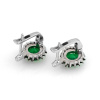 Серьги из серебра с агатом и цирконием
