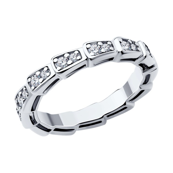 Кольцо из серебра с фианитами