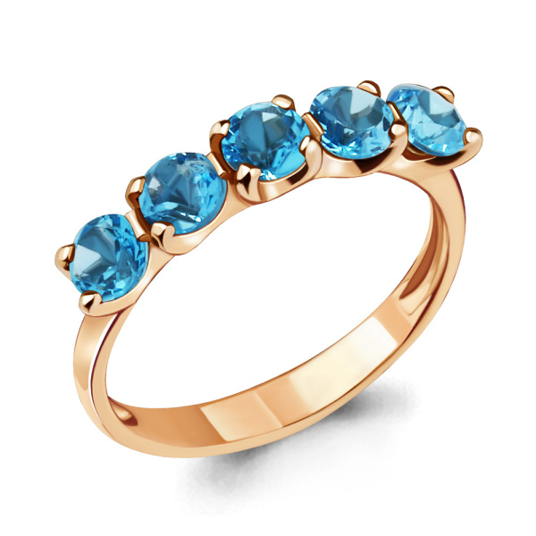 Кольцо из красного золота с топазами