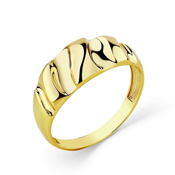 Кольцо из желтого золота с фианитами