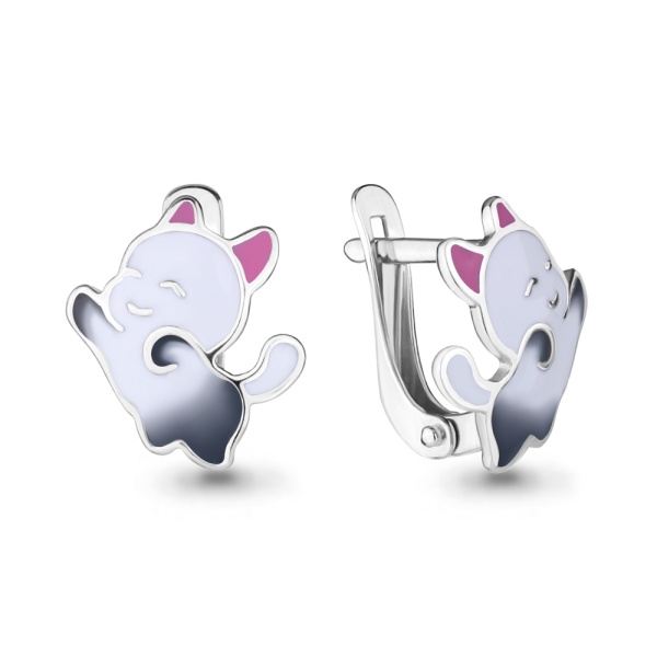 Серьги из серебра с эмалью