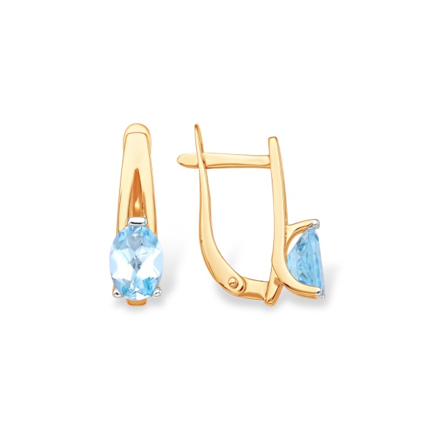 Серьги из красного золота с топазами