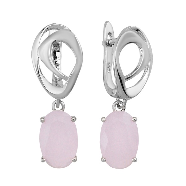 Серьги из серебра с кварцем