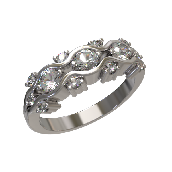 Кольцо из серебра с фианитами