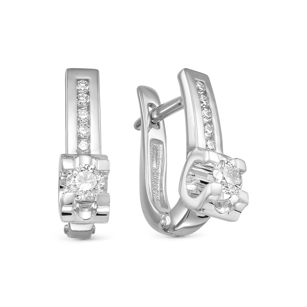 Серьги из белого золота с бриллиантами