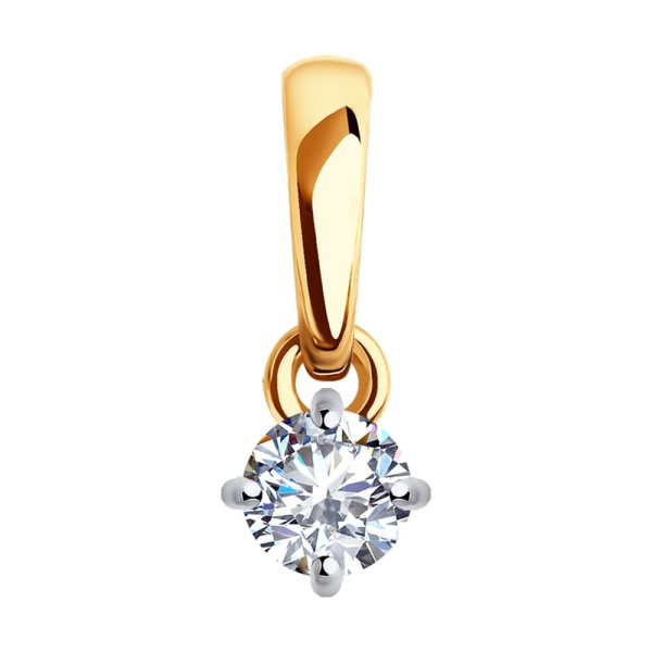 Подвеска из красного золота с фианитом