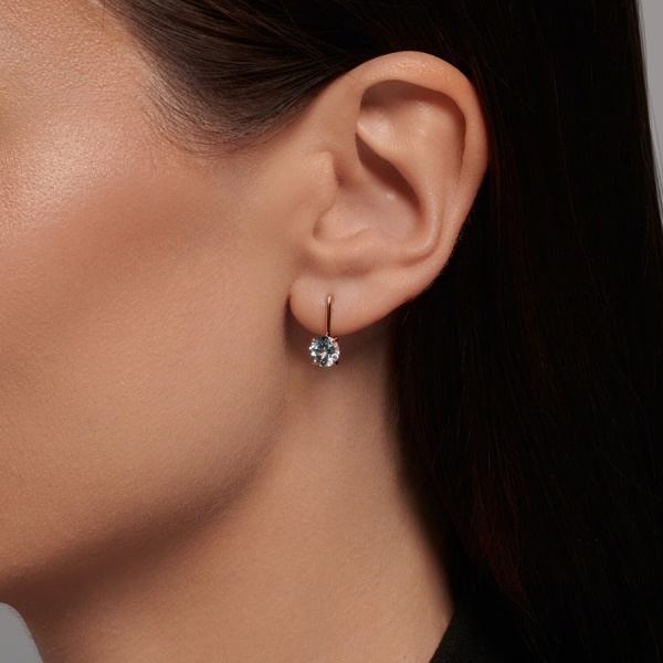 Серьги из красного золота с топазами