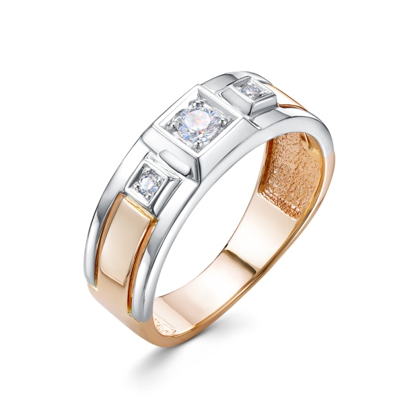 Кольцо из комбинированного золота с бриллиантами