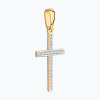 Декоративный крестик из красного золота с бриллиантами