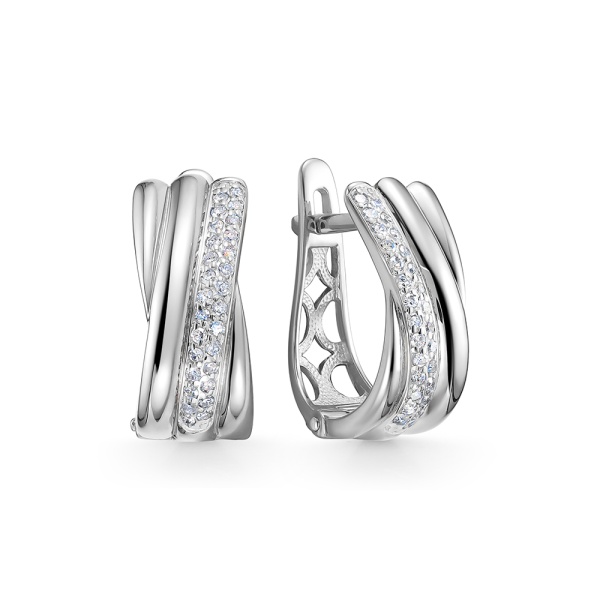 Серьги из белого золота с бриллиантами