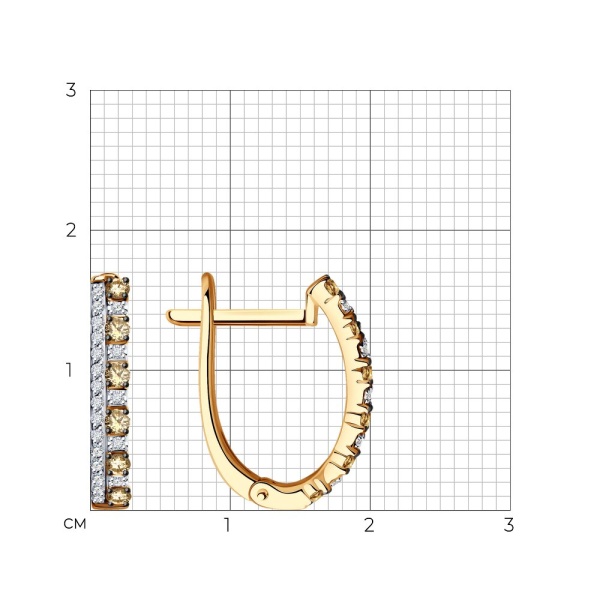 Серьги из красного золота с бриллиантами