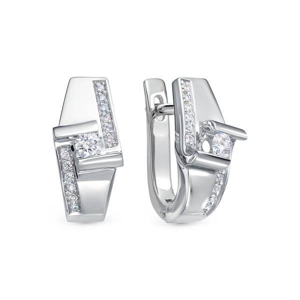 Серьги из белого золота с бриллиантами