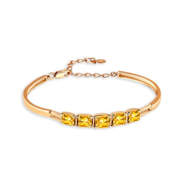 Браслет из красного золота с цитринами