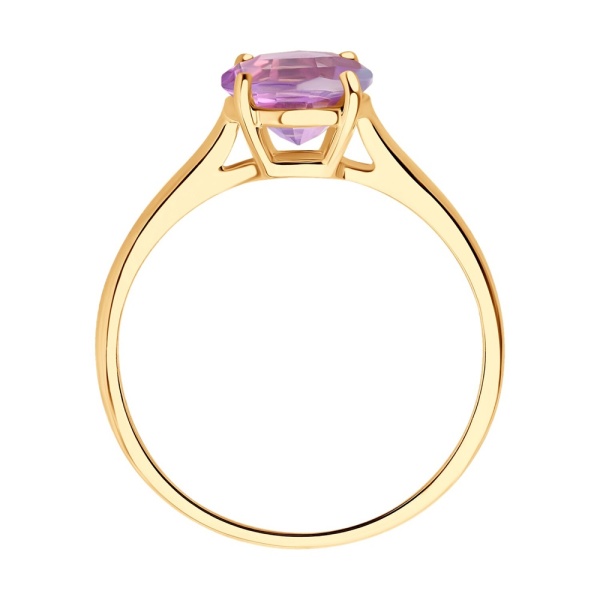 Кольцо из красного золота с аметистом