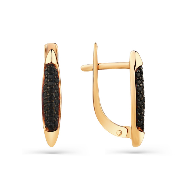 Серьги из красного золота с фианитами